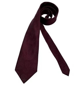 TURNBULL & ASSER Burgundy Geometric Paisley Silk LUXURY Tie HANDMADE ENGLAND - Picture 1 of 4