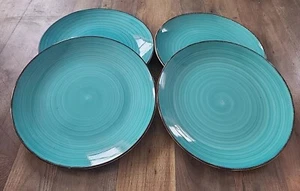 Royal Norfolk Türkis Swirl Essteller 10,75" 4er Set Brauner Rand - Bild 1 von 7
