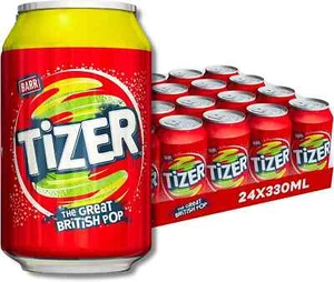 Tizer 330ml x24 The Great British Pop Fruity & Refreshing Sparkling Soft Drink - Picture 1 of 3