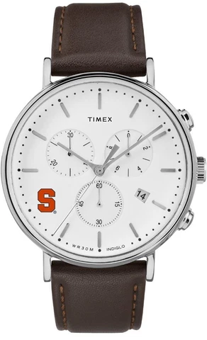 Mens Syracuse University Watch Chronograph Leather Band Watch Cover
