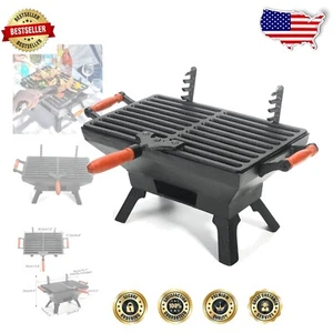 Compact Heavy-Duty Hibachi Grill with Adjustable Gridiron - Perfect for Camping - Picture 1 of 9