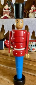 Rare 20” Vintage Royal Guard Toy Soldier Wooden Stacking Puzzle Denmark 1960s - Picture 1 of 10
