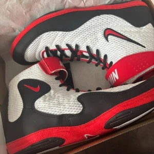 NIKE Boxing Wrestling Shoes Low Cut INFLICT Logo Midsole Mesh White x Red Japan - Picture 1 of 8