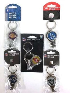 NFL NBA MLB 3 in 1 Multi Key Ring Nail Clipper Bottle Opener Keychain NEW - Picture 1 of 1