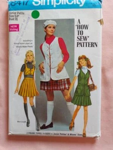 Simplicity 8417 Vintage Jr. Petite Skirt, Bolero & Vest Pattern Sizes 5, Bust 31 - Picture 1 of 2