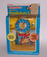Mighty Mouse Vintage Teach Time Pendulum Clock No Batteries Required 