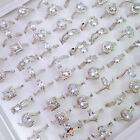 Wholesale Bulk Lot Zircon Crystal Rings Men Women Wedding Casual Jewelry Gift US