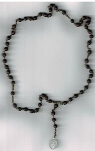 rosario legno tiny ROSARY epoca souvenir VINTAGE molto usato BV. di POMPEI used - Foto 1 di 3