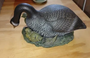 Grande STAMPO OLANDA vintage ceramica bisque dipinto a mano madre oca - Foto 1 di 4