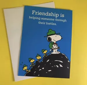 PEANUTS SNOOOY WOODSTOCK FRIENDSHIP MENTAL HEALTH GREETING CARD BLANK w ENVELOPE - Picture 1 of 1