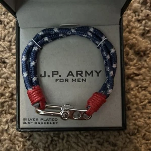 J.P. ARMY For Men Silver Plated 8.5” Bungee Cord Bracelet • MSRP $50 - Picture 1 of 3