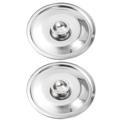  2 Pcs Coperchio Pentola Tappi Barattoli POT COSTRA in Acciaio Inossidabile - Immagine 1 di 4