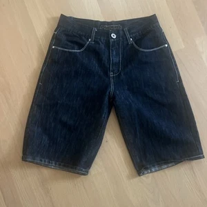 Southpole Y2K Jorts Jean Shorts Embroidery Black Label Vintage Dark Wash - Picture 1 of 8