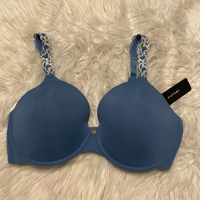 Sujetador Natori 34DD Azul Luxe Ajuste Completo 732080 Cierre Trasero con Aros NUEVO $74 Foto 1 de 4