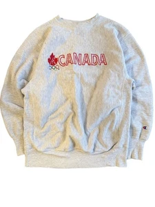 Vintage graues Champion Reverse Weave Canada Olympic Sweatshirt Gr. XL selten - Bild 1 von 7
