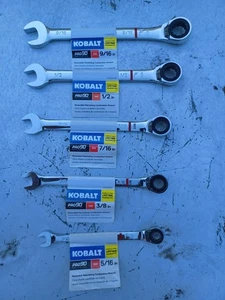 Kobalt SAE 5 Piece 90T Ratcheting Box Wrench Set 5/16, 3/8, 7/16, 1/2, 9/16 NEW - Bild 1 von 6