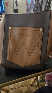 Wrangler Women's Cosmetic Bag & Shoulder Bucket Purse Two Toned Brown !  - Picture 1 of 8