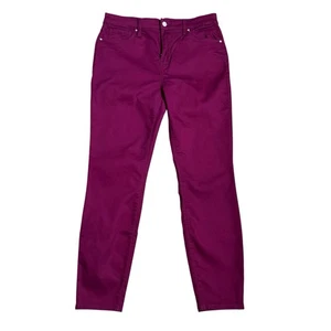 Pantalones para mujer Zenana grandes granate rojo vino tiro medio ajustados bolsillos elásticos - Imagen 1 de 8
