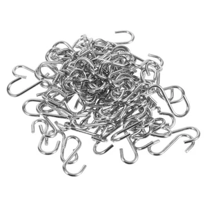 Ganchos Mini S de acero inoxidable de 100 piezas para colgar y hacer manualidades de joyas - Imagen 1 de 12
