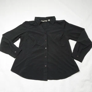Soft by Avenue Größe 14/16 schwarz Knopfleiste Langarm Kragen Hemd - Bild 1 von 6