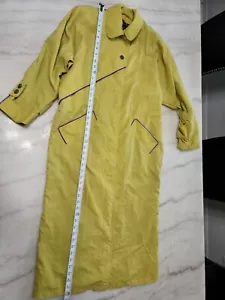 Vintage Korean Portrait Mustard Yellow Trench Coat, Size 10 Woman, Made In KOREA - Picture 1 of 12