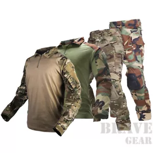 Emerson Combat Shirt & Pants Knee Pads Set Tactical BDU Uniform - Picture 1 of 15