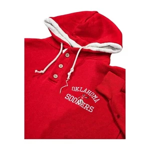 De Colección Oklahoma Sooner Fútbol Rojo Sudadera con Capucha Jerzees Hecha en EE. UU. Adulto L - Imagen 1 de 8