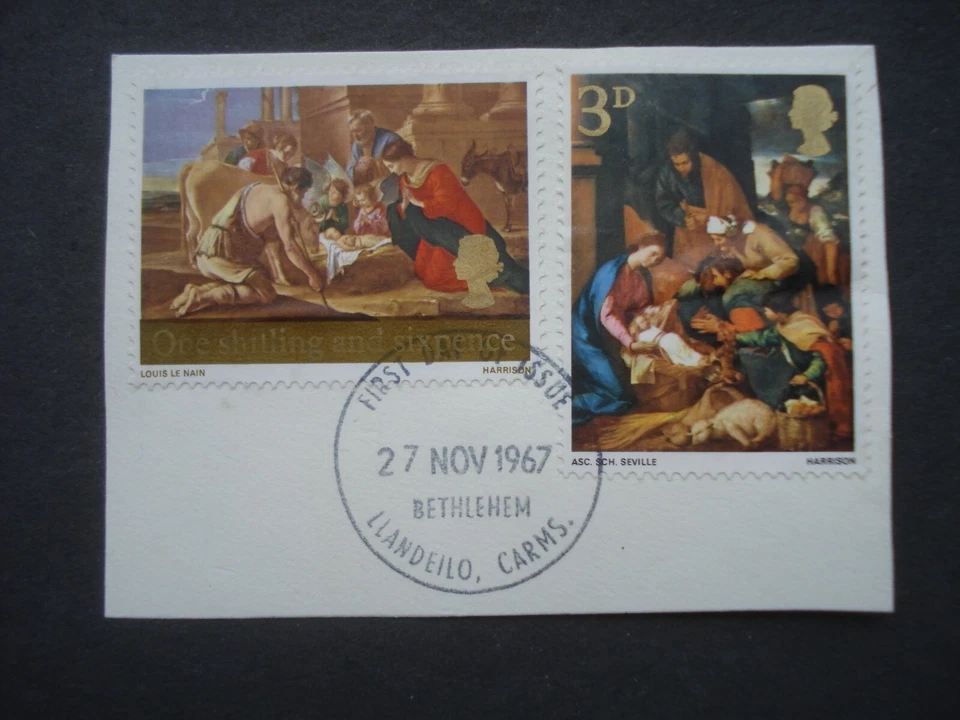 GB Stamps Christmas 1967 Tied to Paper First Day of Issue - Image 1 of 1