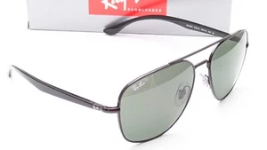 Ray-Ban RB3683 002/31 Pilot Black Green Mens Sunglasses 56mm - Picture 1 of 9