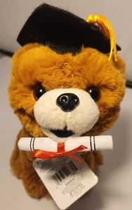 "ETIQUETAS Happy Graduation Animado Cachorro Marrón Que Canta y Agita a la ""Celebración""" - Imagen 1 de 2