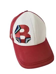 Unisex Bosco "B" Logo verstellbarer Riemen hinten Mütze Kappe Ziegelrot EUC - Bild 1 von 8