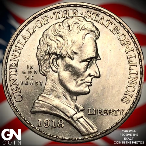 1918 Lincoln Illinois Commemorative Half Dollar  Q7307 Cover
