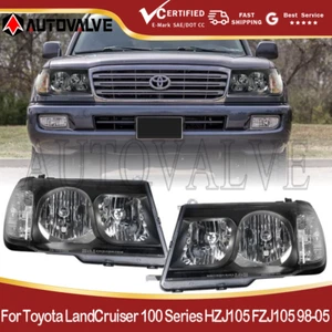 Pair Head lights For 1998-2005 Toyota LandCruiser 100 Series HZJ105 FZJ105 Lamp - Picture 1 of 9