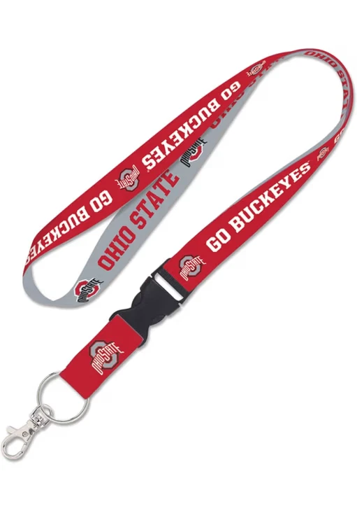 Ohio State Buckeyes Lanyard w/Detachable Keychain Double-Sided Design 1"x24" NEW - Image 1 of 1