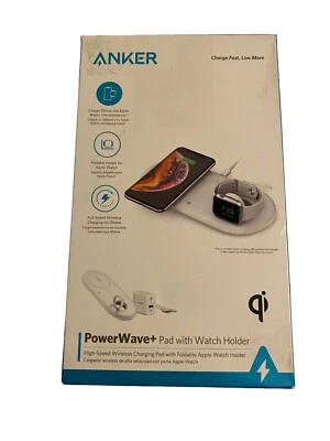 Anker PowerWave+ Pad with Apple Watch Holder in White - Image 1 of 4