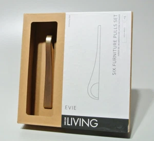 Set of 6 Decor Living Furniture Drawer Pulls Evie Elegant Satin Brass Gold 2.5" - Picture 1 of 3