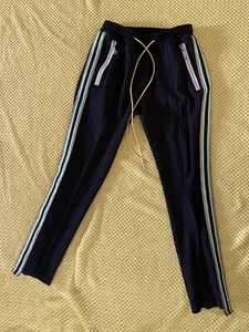 RHUDE Black Rayon Gold/Green Side Stripe Traxedo Pants Size Large - Picture 1 of 10