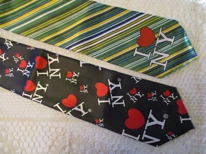2 Vintage "I Heart NY" KRAWATTEN (handgemacht Aixiangsui & RMZZ - I Love New York - Bild 1 von 6