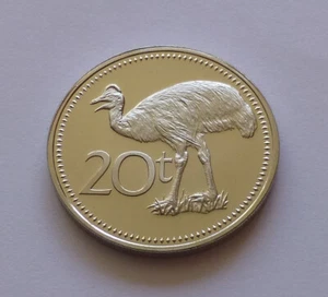 Papúa Nueva Guinea 20 Toea 1975, Casuario de Bennett - Imagen 1 de 2