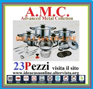 AMC LUXORY BATTERIA PENTOLE 23 Pz. SPECIALE FONDO PER CUCINA AD INDUZIONE - Foto 1 di 10