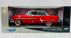 🇺🇸🇺🇸Welly 1:18 Scale Diecast 1953 Ford Crestline Sunliner Red🇺🇸🇺🇸 - Picture 1 of 6