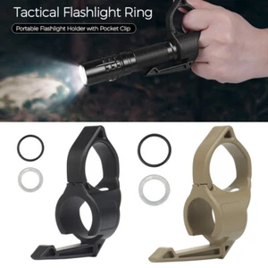 1/2 Pcs Flashlight Holder Anti-slip Finger Ring Adapter Compatible Pocket Clip - Picture 1 of 23