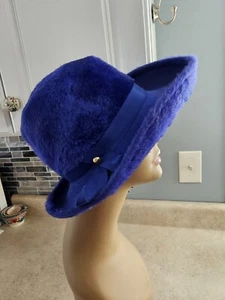 Vintage blauer Filz Martelle Damen Hut - Bild 1 von 5