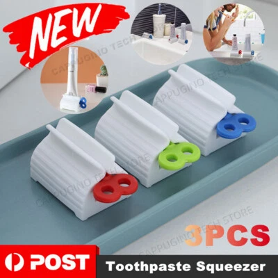 3x Toothpaste Squeezer Bathroom Tube Easy Stand Dispenser Rolling Holder Seat AU - image 1 of 4