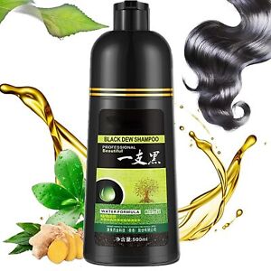 Yaguan Herbal Black Dew Shampoo, Black Hair Dye Shampoo 3 In 1 Dye Hair Colorin