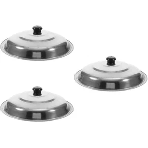 3 Pack Thickened Stainless Steel Pot Lid Pan Lids Universal with - Picture 1 of 12
