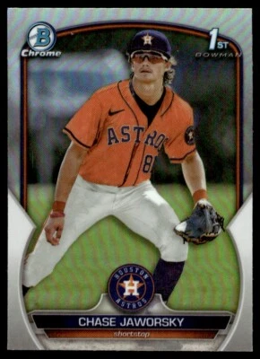 2023 Bowman Draft Chrome Refractors Chase Jaworsky Rookie Houston Astros #BDC-45 - Image 1 of 2