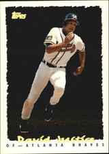 1995 (BRAVES) Topps Cyberstats #388 David Justice
