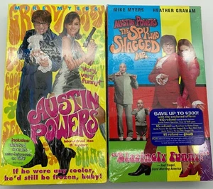 Austin Powers 1 & 2 The Spy Who Shagged Me VHS Factory Sealed Mike Myers - Photo 1/4