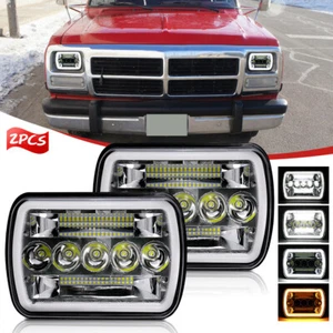 For Dodge D150/250/350 W150/250/350 Ram 50 7X6 5X7" LED Headlights H4 Hi/Lo Beam - Picture 1 of 14